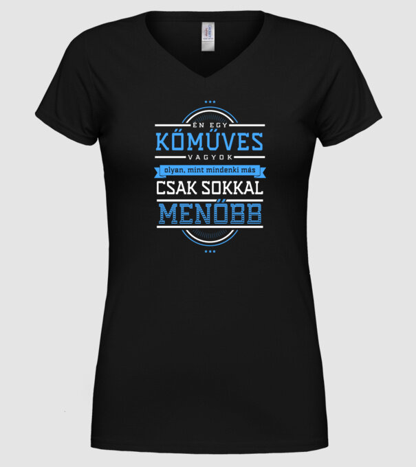 Én egy menő kőműves vagyok minta fekete pólón