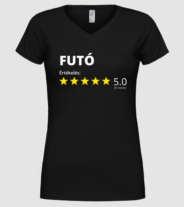 Értékelés 5_FUTÓ minta fekete pólón