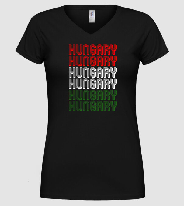 Hungary Hungary szurkolói póló minta fekete pólón