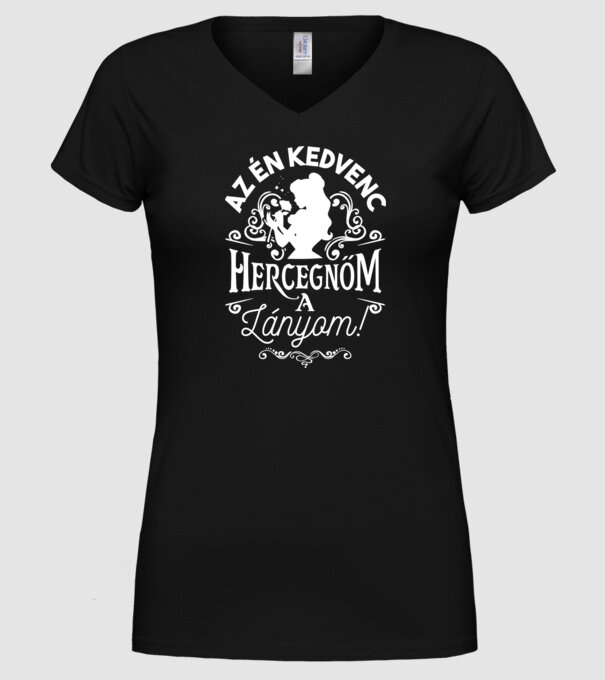 Kedvenc hercegnőm minta fekete pólón