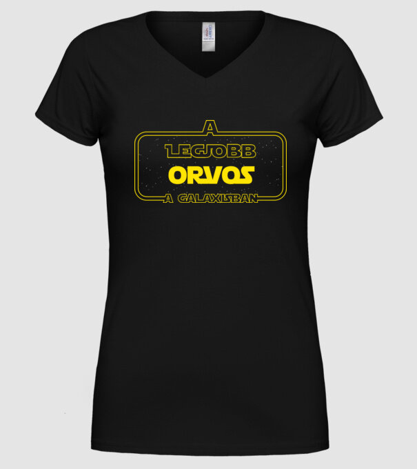 Legjobb orvos a galaxisban minta fekete pólón