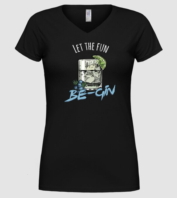 Let the fun be gin minta fekete pólón