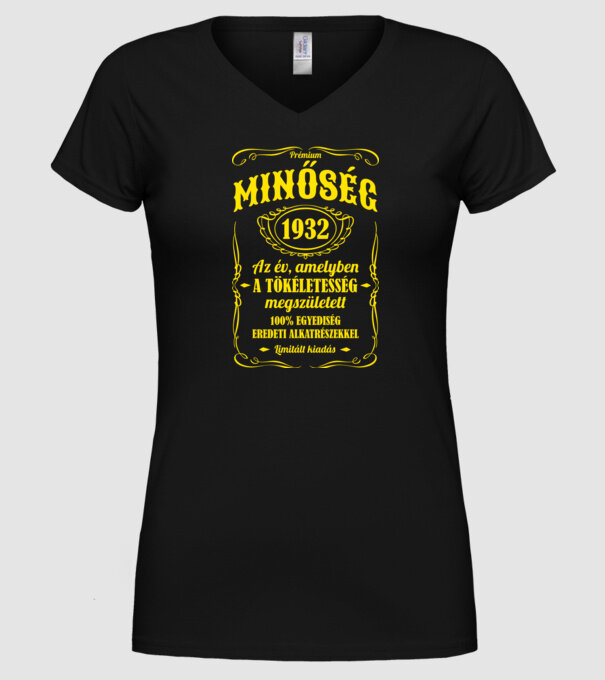 Prémium minőség 1932 minta fekete pólón