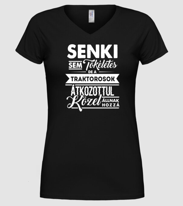 Senki sem tökéletes...traktoros minta fekete pólón