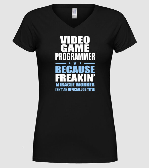 Video game Programmer minta fekete pólón