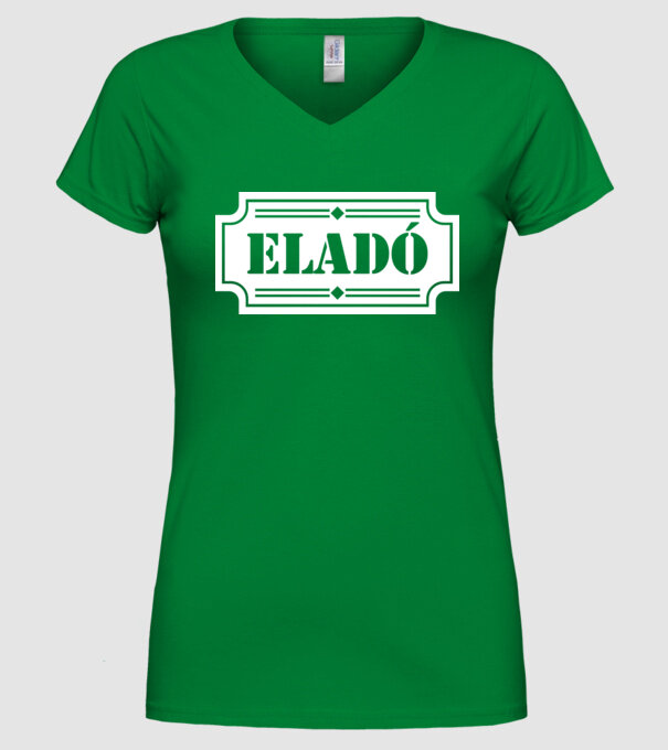 eladó minta zöld pólón