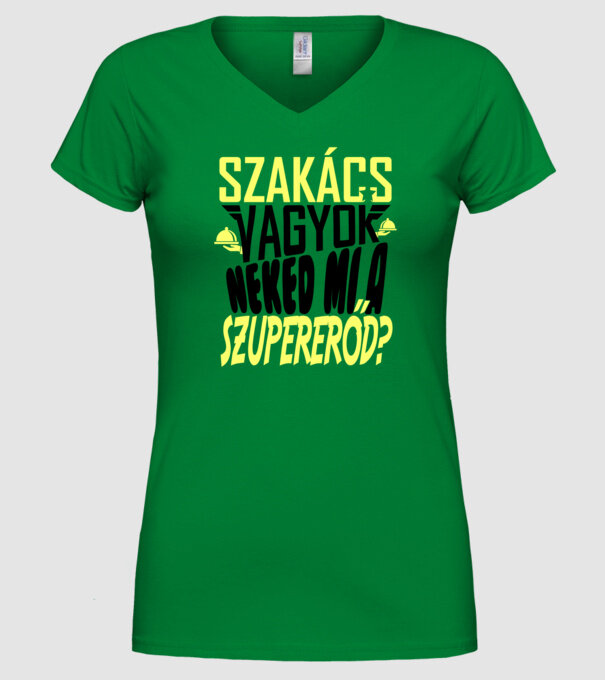 Szuperhős szakács minta zöld pólón