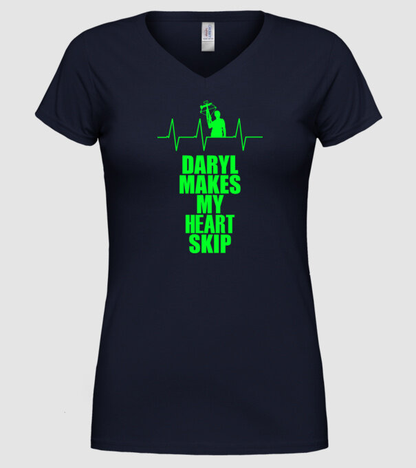 Daryl makes my heart skip minta sötétkék pólón