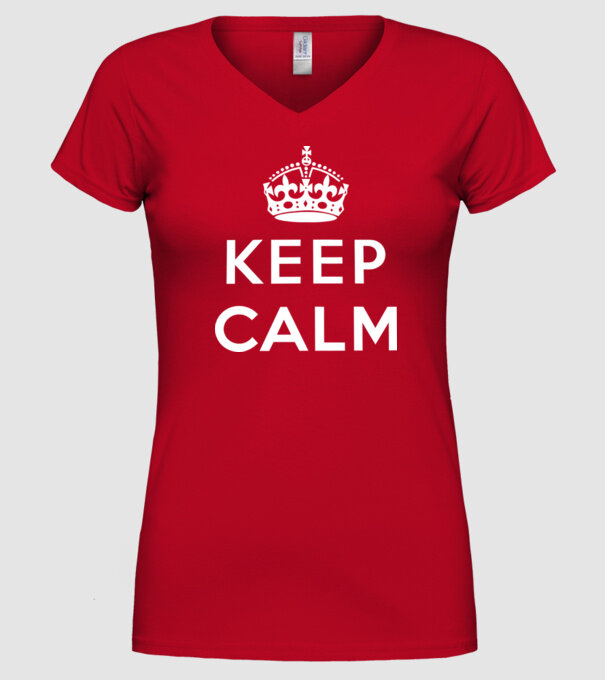 keep calm sablon minta piros pólón