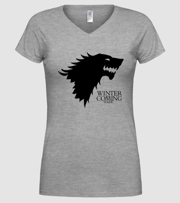 game-of-thrones-winter-is-coming minta szürke pólón