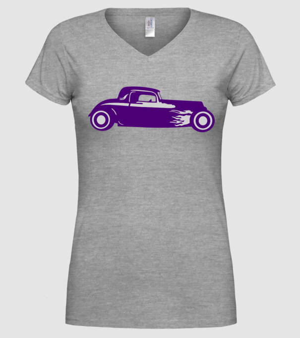 Hot Rod minta szürke pólón