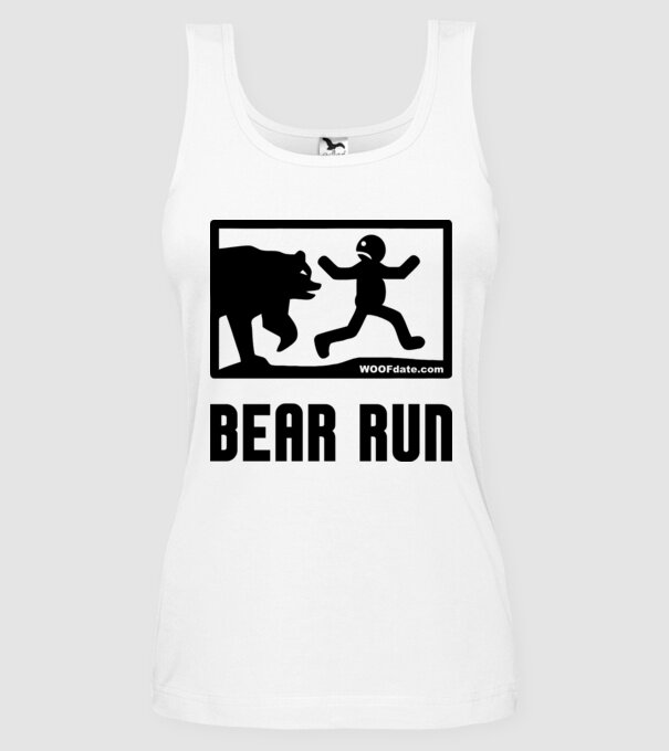 Bear Run minta fehér pólón