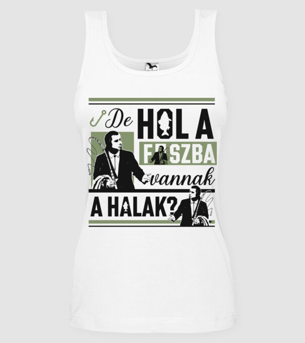 Hol a fszba vannak a halak minta fehér pólón
