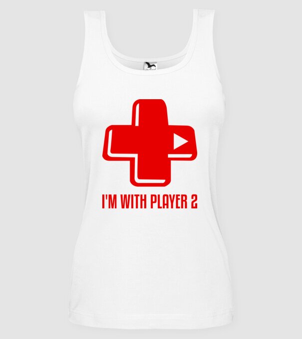 player 2 minta fehér pólón