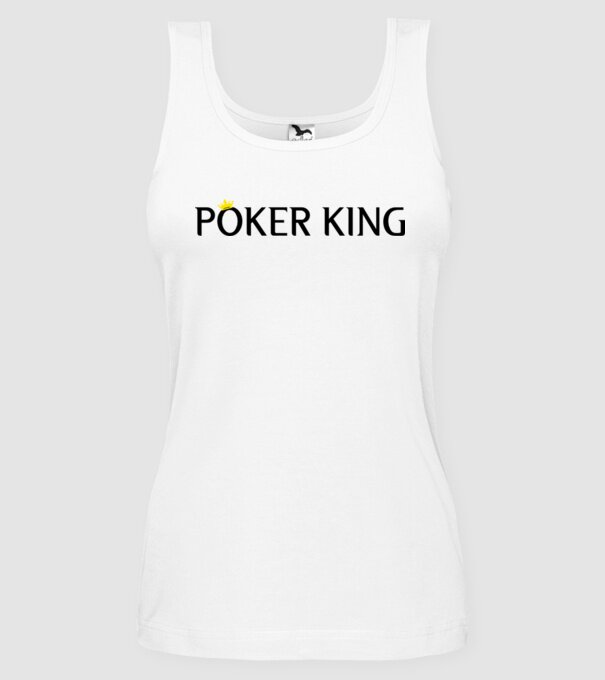 Poker King 1 minta fehér pólón