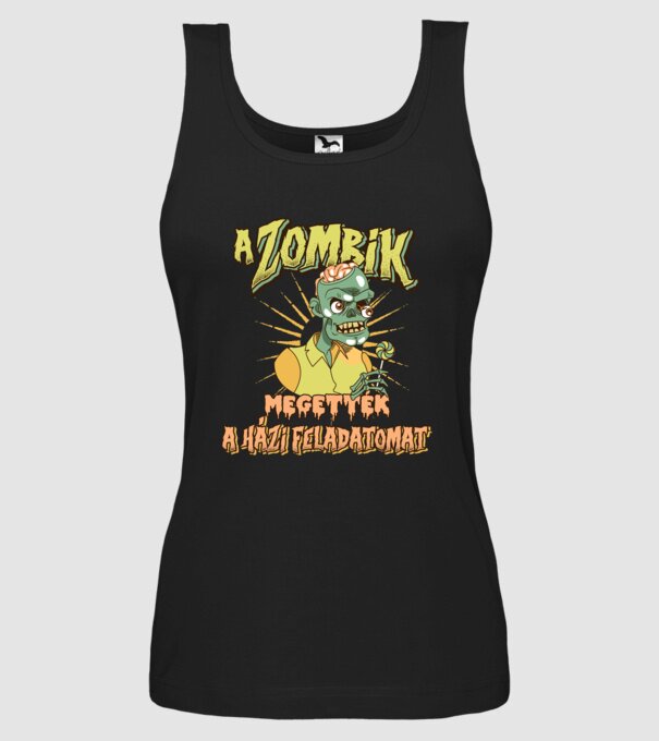 A zombik megették a HÁZIMAT minta fekete pólón