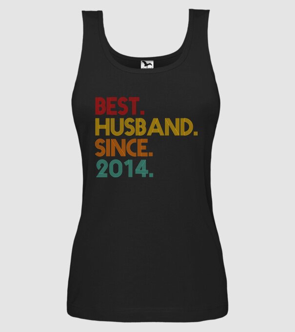 best husband since 2014 retro minta fekete pólón