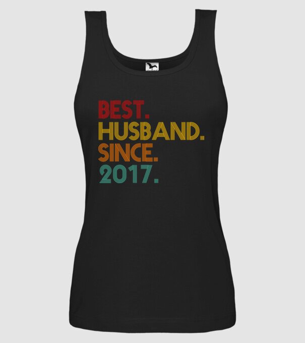 best husband since 2017 retro minta fekete pólón