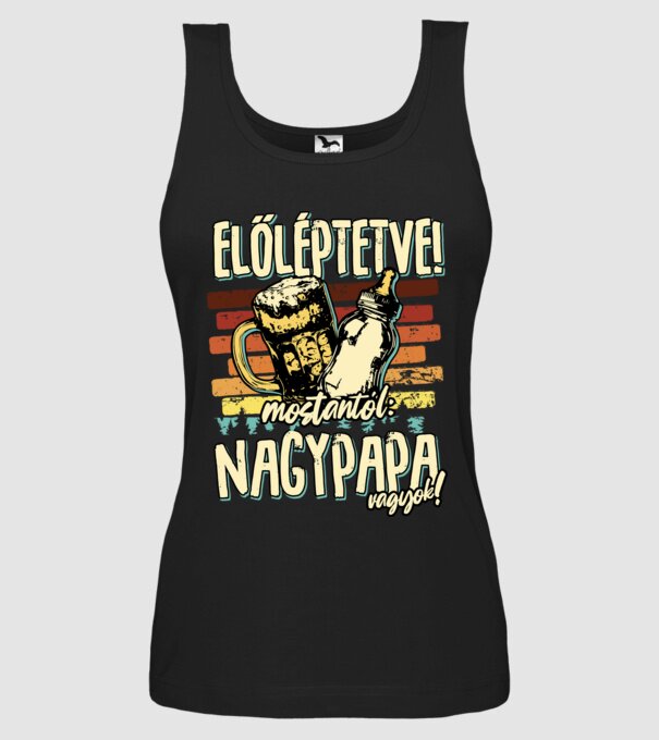 Előléptetés NAGYPAPA minta fekete pólón