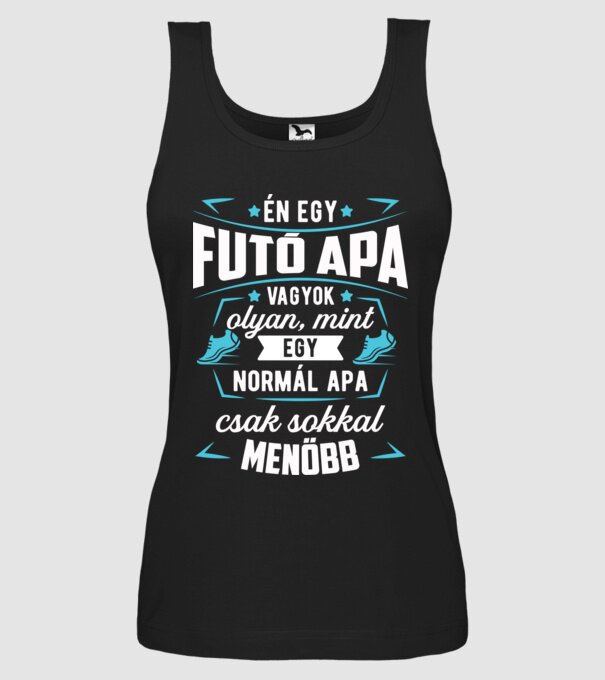 Menő Futó apa minta fekete pólón