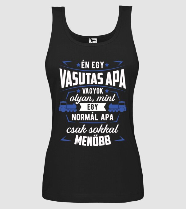 Menő vasutas apa minta fekete pólón