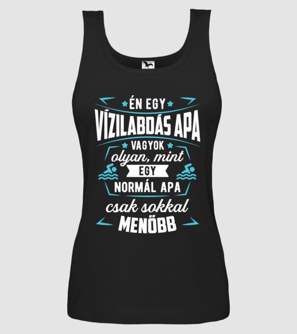 Menő Vízilabdás apa minta fekete pólón