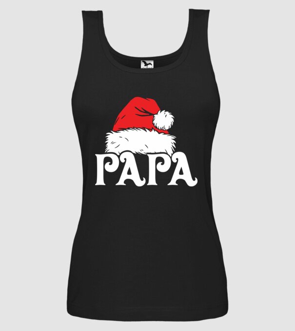 Mikulás sapka Papa minta fekete pólón