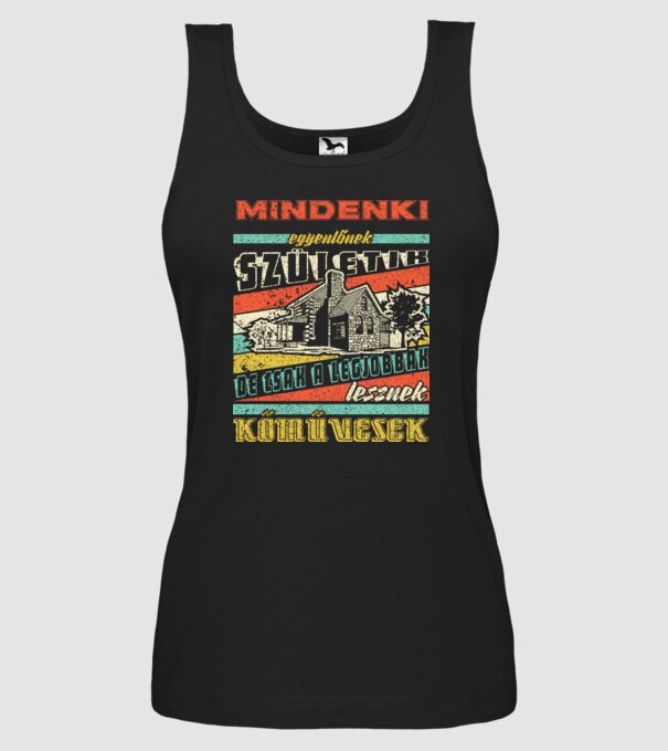 RETRO mindenki egyenlőnek születik KŐMŰVES minta fekete pólón