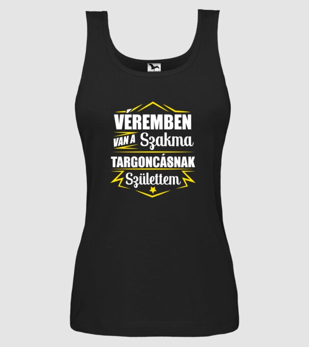 Véremben van a szakma Targoncás minta fekete pólón