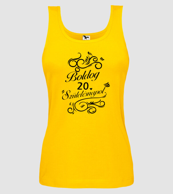 Boldog születésnapot - 20 minta sárga pólón