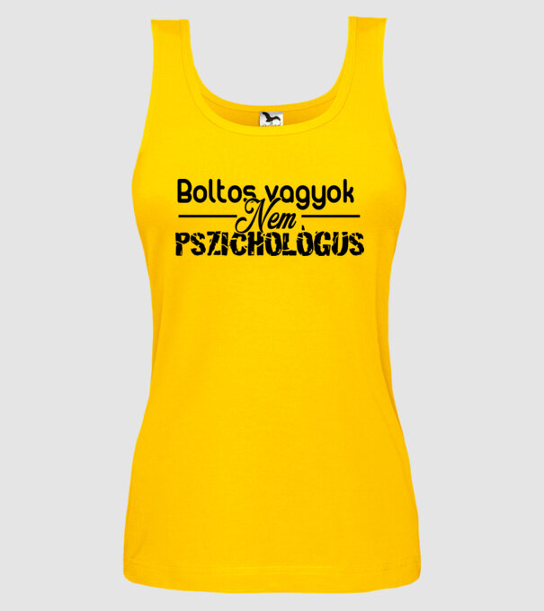 boltos vagyok nem pszichológus minta sárga pólón