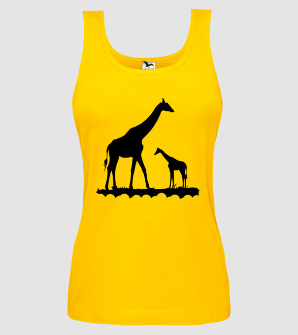 Giraffe minta sárga pólón