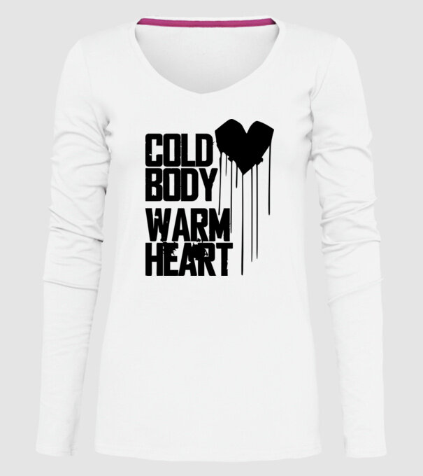 Cold Body Warm Heart minta fehér pólón
