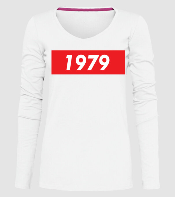 Supreme szülinap 1979 minta fehér pólón