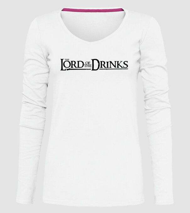 The Lord Of The Drinks - Fekvő minta fehér pólón