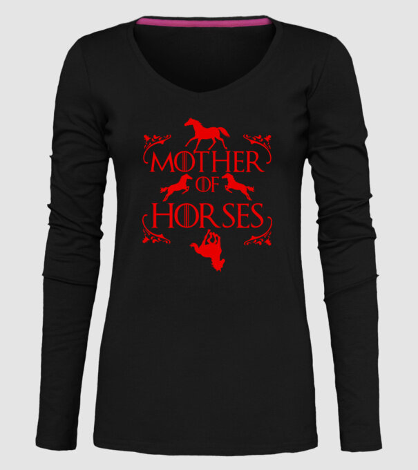 Mother of Horses minta fekete pólón