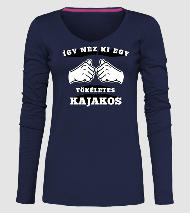 Így néz ki egy tökéletes ____KAJAKOS minta sötétkék pólón