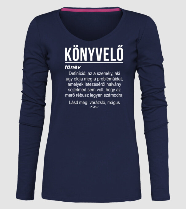 Könyvelő vagyok minta sötétkék pólón