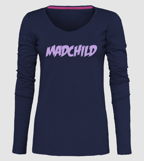 MadchildLogo. minta sötétkék pólón