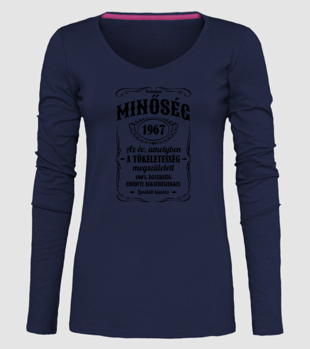 Prémium minőség 1967 minta sötétkék pólón