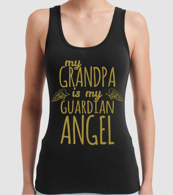 My grandpa is my guardian angel minta fekete pólón