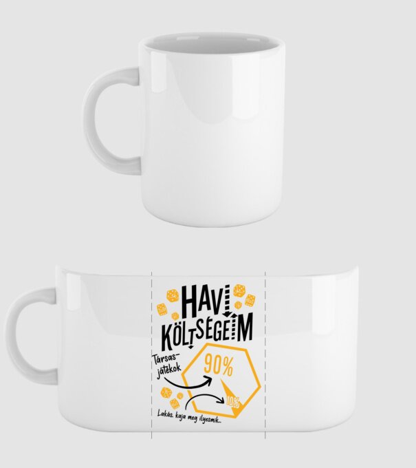 Havi költségeim feketére minta fehér pólón