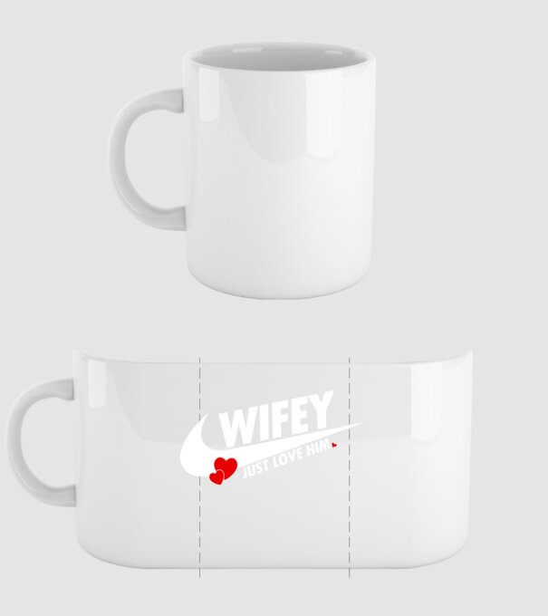Wifey Just love Him fehér minta fehér pólón