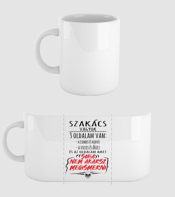 3 oldalam van - szakács minta fehér pólón