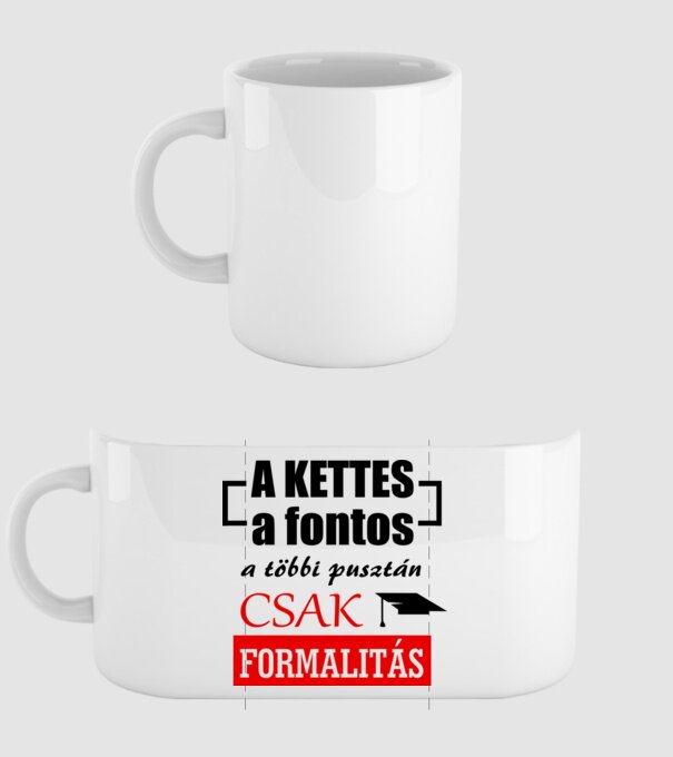 A kettes a fontos... minta fehér pólón
