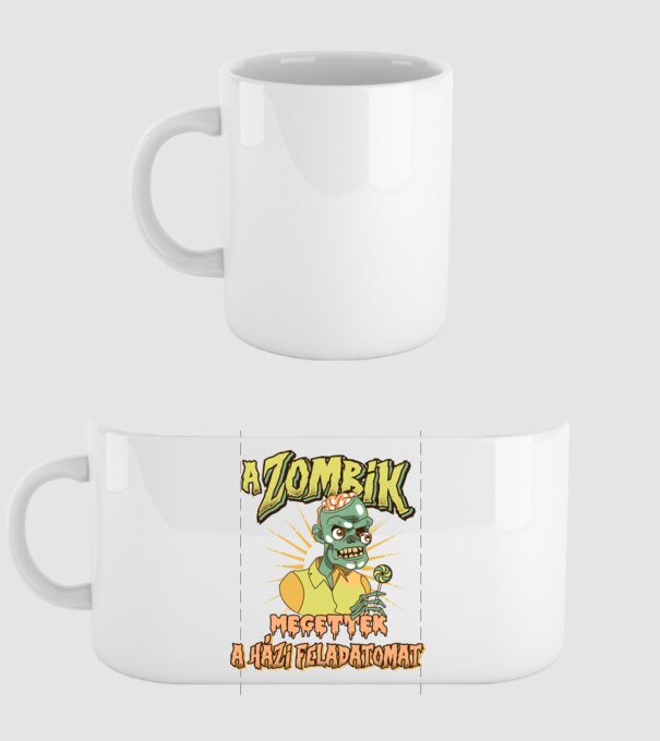 A zombik megették a HÁZIMAT minta fehér pólón