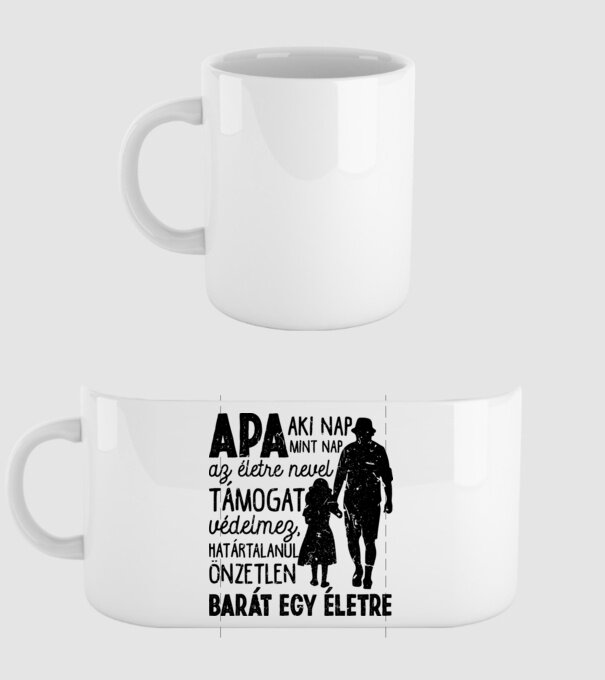 Apa barát egy életre lányos minta fehér pólón