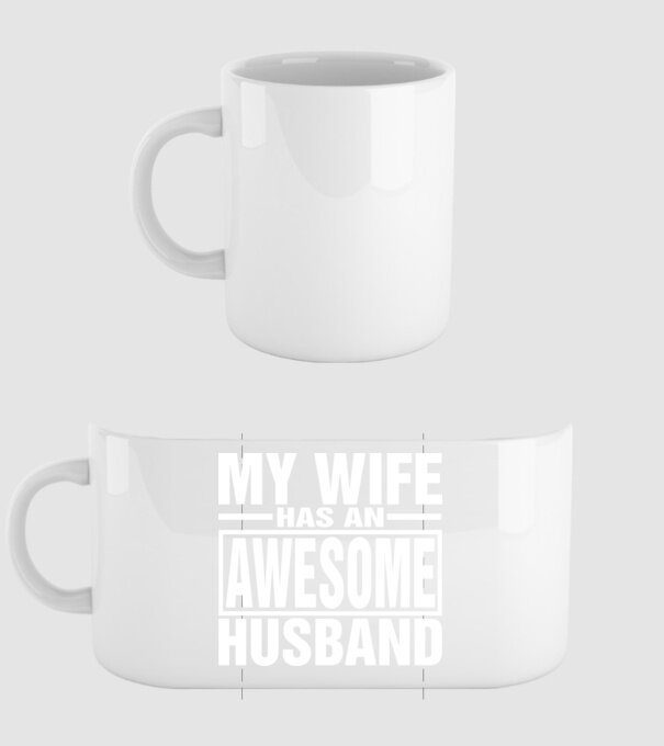 Awesome husband minta fehér pólón