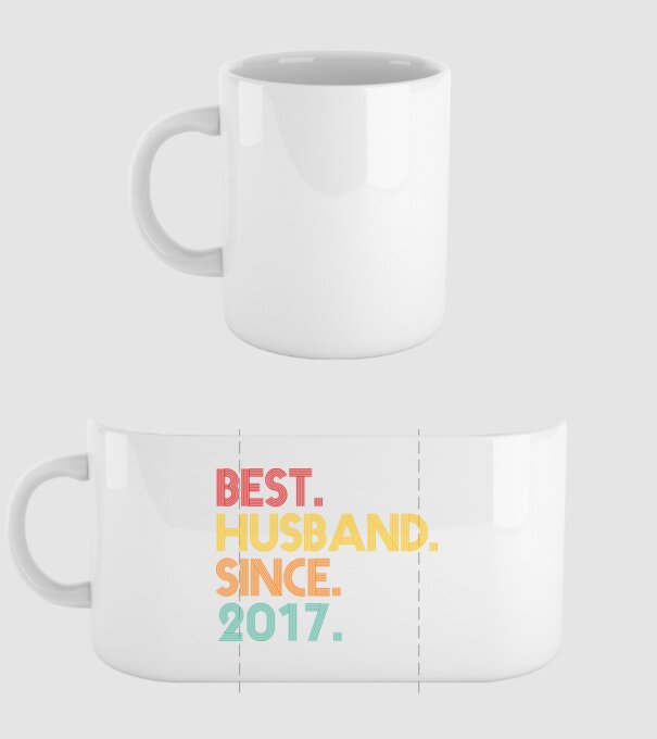 best husband since 2017 retro minta fehér pólón