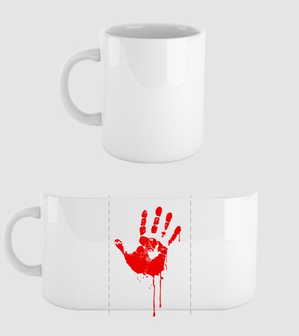 bloodhand minta fehér pólón